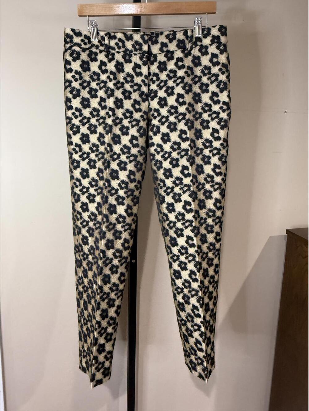 Ann Taylor Black and Cream Leopard Print Trousers